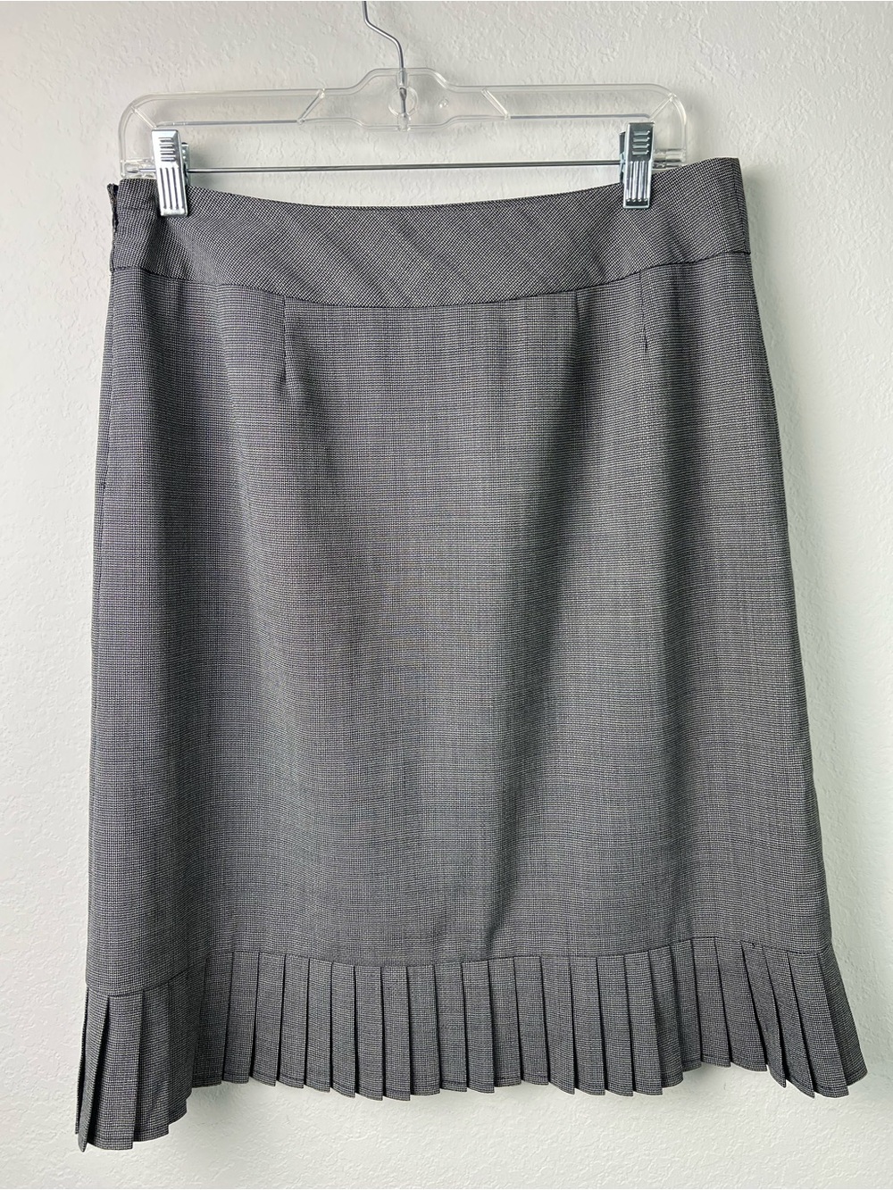 Pendleton Classic Navy & White Basketweave Wool Blend Pleated Hem Skirt
